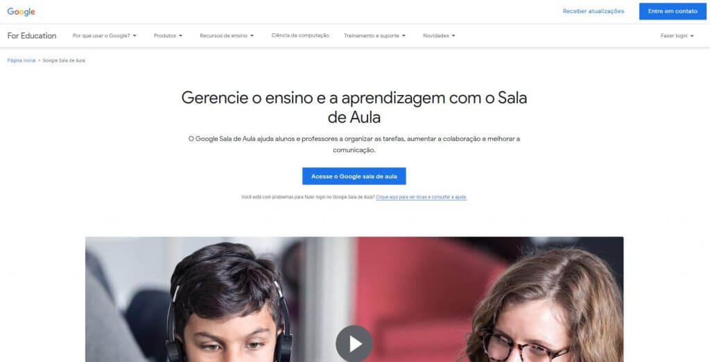 Aplicativo desenvolvido pelo google para ajudar educadores a realizar diversos processos escolares de forma simples.
