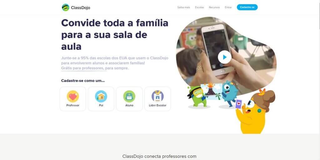 Aplicativo desenvolvido para professores e escolas com o objetivo de registrar todos os momentos da sala de aula